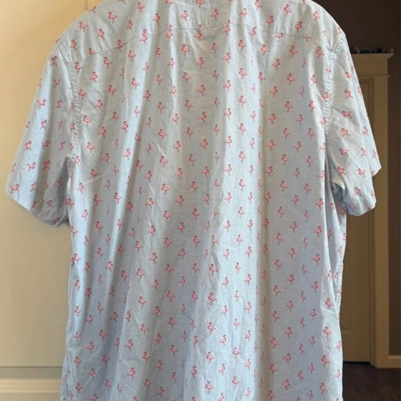 Banana Republic Men's Cotton Short Sleeve‎ Casual Button Down Flamingo Shirt-XL - Picture 2 of 8